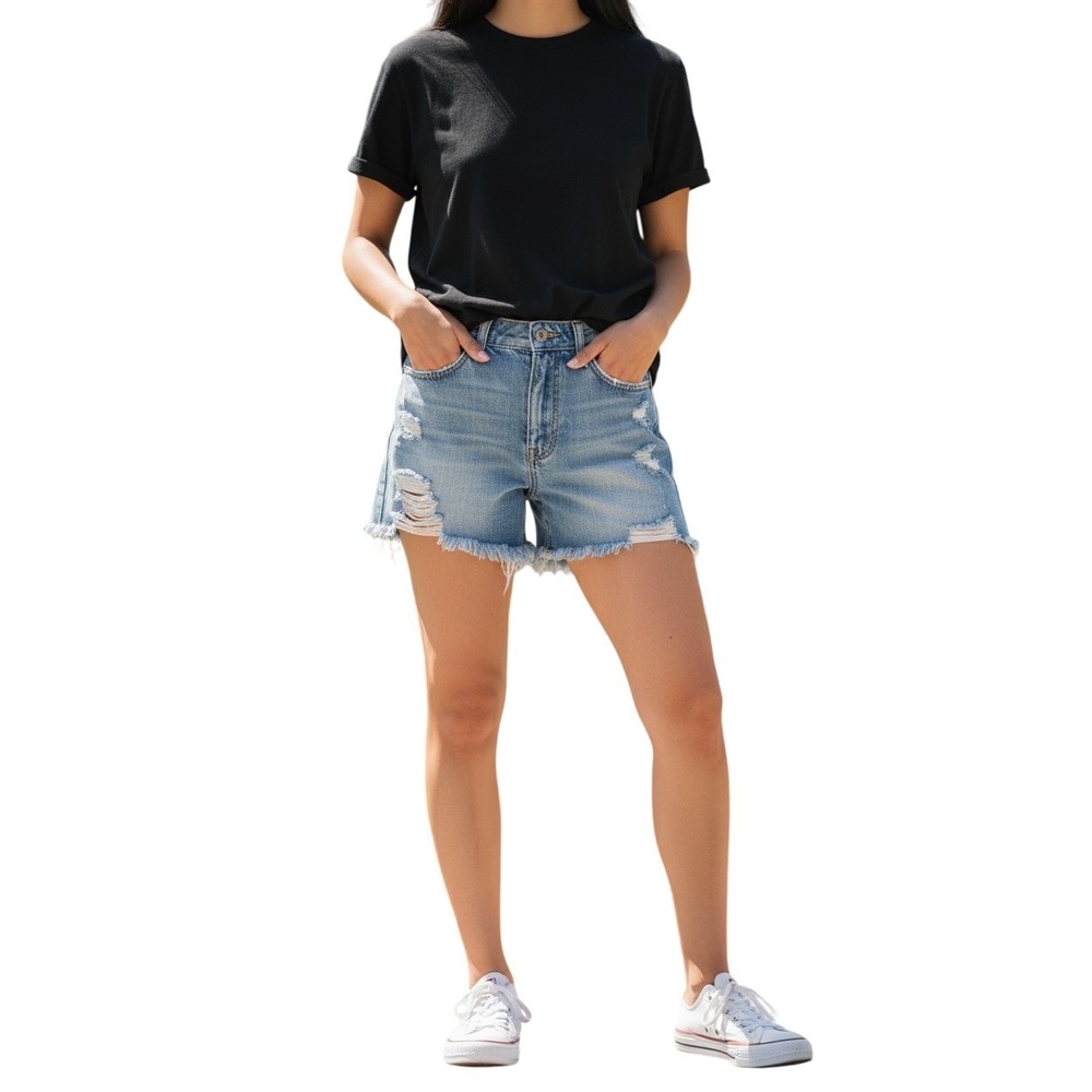 American Eagle Outfitters Hi Rise Shortie Super Stretch Jean Shorts Size 8